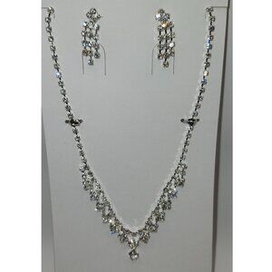 Saint Sammy Austrian Crystal Necklace/Earrings Set Dangle Crystals Prom Wedding